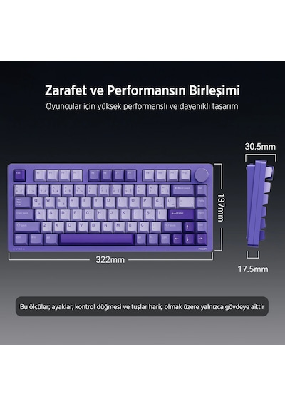 Philips EVNIA SPK8618 Mekanik RGB 81 Tuş USB Bluetooth 2.4 G Kablosuz Oyuncu Klavyesi