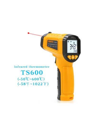 Lazer Odaklı Kızılötesi -50/+600 C Endüstriyel Katı-sıvı Sıcaklık Ölçme Termometresi