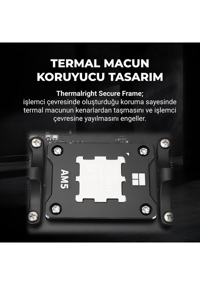 Amd Am5 Soket Güçlendirme Montaj Kiti Tf7 Termal Macun Dahil Siyah Asf Am5