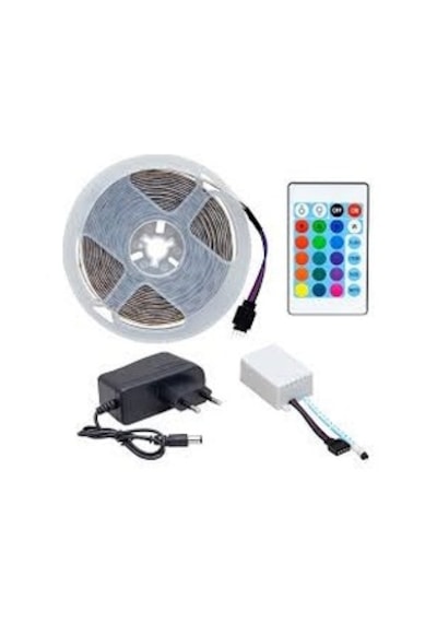 5 Metre Rgb Şerit Led Kumandalı Animasyonlu Adaptörlü