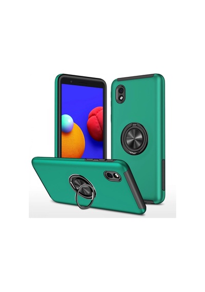Samsung Uyumlu Galaxy A01 Core Kılıf Elit Yüzüklü Kapak Yeşil\