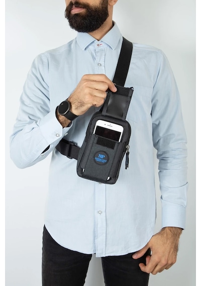 Newish Polo Body Bag Çapraz Göğüs Ve Sırt Çantası Telefon Bölmeli Siyah