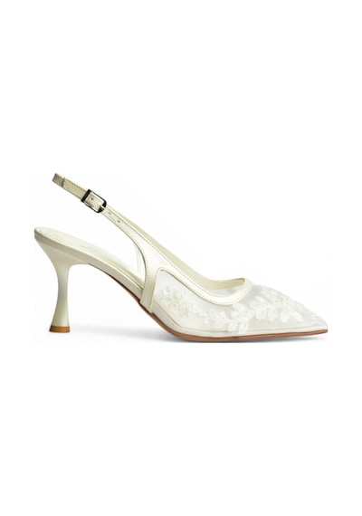 Fox Shoes Y246027609 Sedef İşlemeli İnce Topuklu Gelinlik Ayakkabısı
