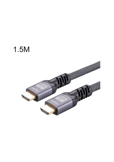 Hdmı 2.0 Erkek - Hdmı 2.0 Erkek 4k Ultra-hd Örgülü Adaptör Kablosu, Kablo Uzunluğu: 1.5m Gri