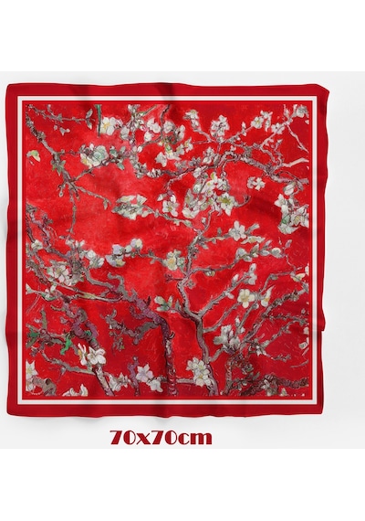 Red Blossom Desen 70 70cm Bandana/fular Çok Renkli
