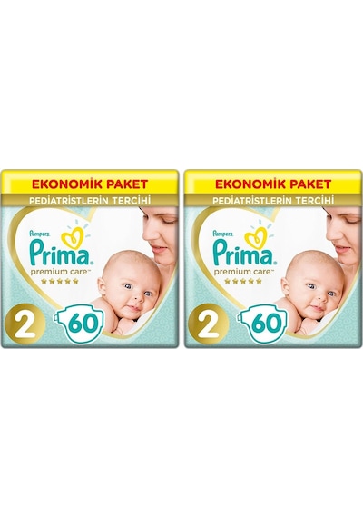 Prima Bebek Bezi Premium Care 2 Beden Ekonomik Paket 120 Adet 2'li