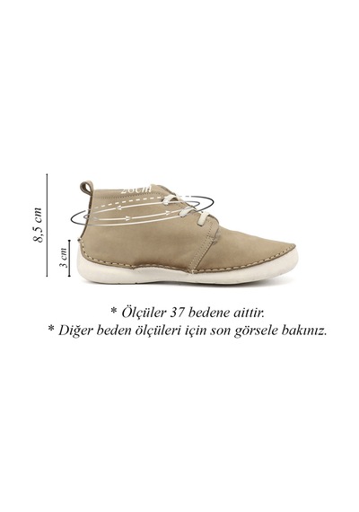 Gönderir Gönderi R Kadın Bej Nubuk Bağcıklı Hakiki Deri Comfort Bot Dkzb02842661