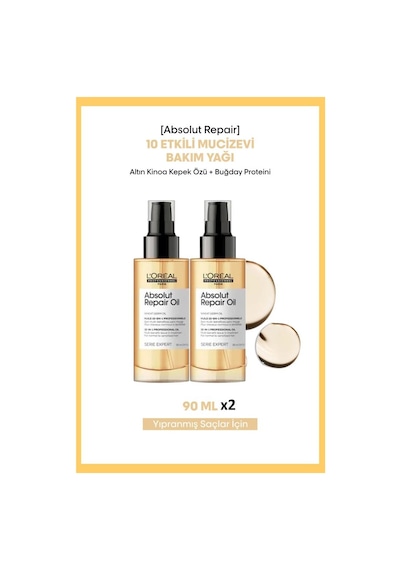 Loreal Serie Expert Absolut Repair Oil 90 Ml Saç Bakım Yağı X 2 Adet