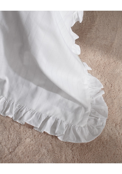 Madame Coco Julien King Size %100 Pamuk Fırfırlı Nevresim Takımı - Beyaz 8684427124185 Beyaz
