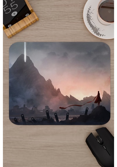 Journey Kaymaz Dikişli Kauçuk Oyuncu Mousepad V5 - 22x18 Gaming Mouse Pad Fare Altlığı