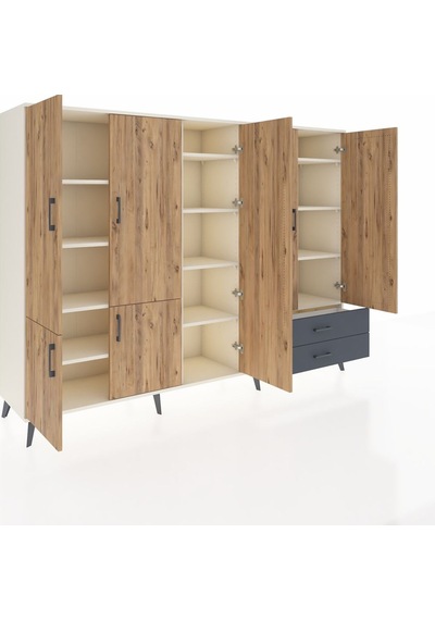 Hyperion Dolap 12 Raflı 2 Çekmeceli 7 Kapaklı 220x44x163 Aytaşı-ç Aytaşı-çam/antrasit Hyperion Dolap 12 Raflı 2 Çekmeceli 7 Kapaklı 220x44x163 Aytaşı-ç Aytaşı-çam/antrasit