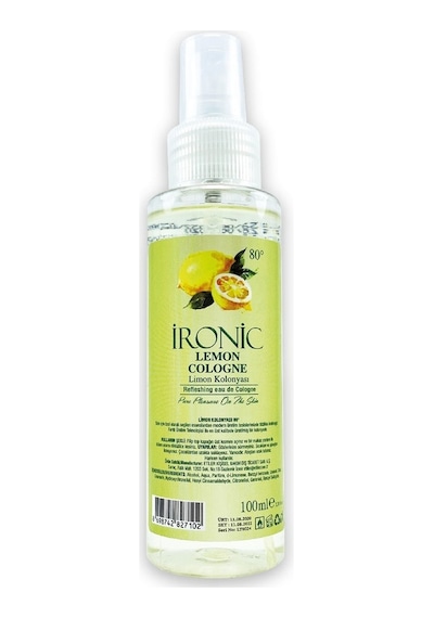 İronic 80 Derece Limon Kolonyası Sprey Pet Şişe 100 ML