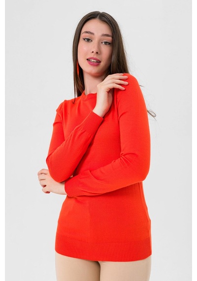 Miss Poem Kadın Uzun Bisiklet Yaka Basic Kışlık Oranj Triko Kazak Turuncu Miss Poem Kadın Uzun Bisiklet Yaka Basic Kışlık Oranj Triko Kazak Turuncu