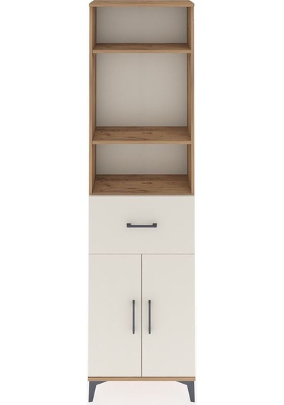 Arges Dolap 4 Raflı Tek Çekmeceli 2 Kapaklı 60x30x221 Çam-aytaşı Atlas Çam