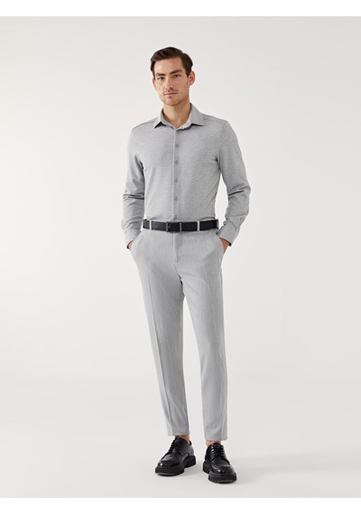 Lcw Vision Gri Slim Fit Uzun Kollu Erkek Gömlek