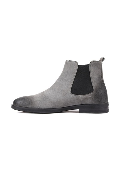 Shoetyle - Gri Süet Deri Erkek Chelsea Bot 250-201-897-gri