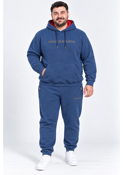 Fore Sport Erkek Kapüşonlu 3 İplik Şardonlu Battal Boy Eşofman Takımı Çok Renkli