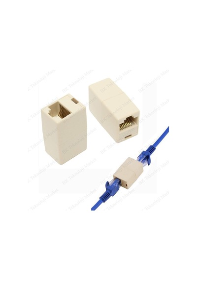 Rj45 Cat5/Cat6 Ağ Kablosu Birleştirici Uzatma Ara Aparatı - 2 Ad.