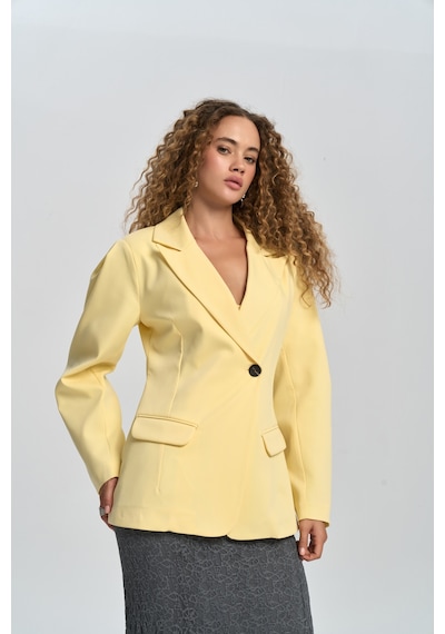 Mai Studios Co. Briella Belden Oturtmalı Sarı Blazer Sarı