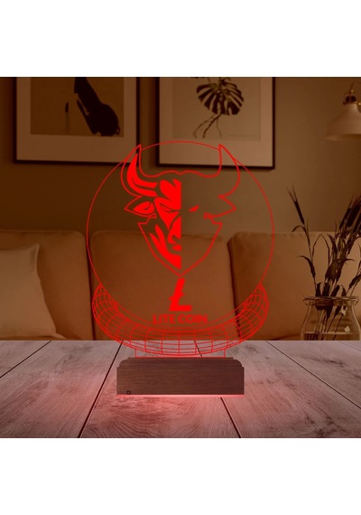 Luvivia Crypto Lite Ltc Coin Kripto Finans 3d Lamba - Masa Gece Lambası Şeffaf