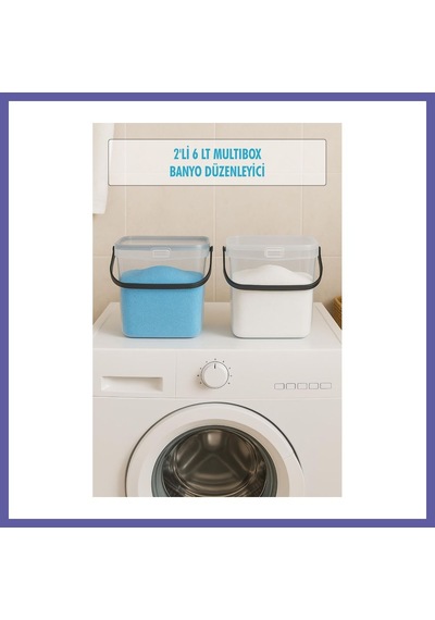 Bezos 2 Li Multibox Deterjanlık Kutusu & Banyo Düzenleyici & Saklama Kutusu 6 Lt Şeffaf Nıda