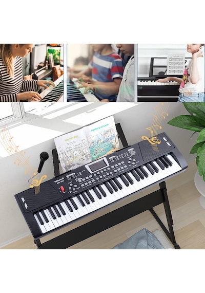 61 Tuşlu Işıklı Dijital Piyano Mikrofonlu Çocuk Keyboard Seti