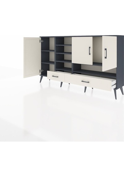 Arges Konsol 8 Raflı 2 Çekmeceli 3 Kapaklı 176x30x99 Antrasit-aytaşı Aytası - Antrasıt Arges Konsol 8 Raflı 2 Çekmeceli 3 Kapaklı 176x30x99 Antrasit-aytaşı Aytası - Antrasıt
