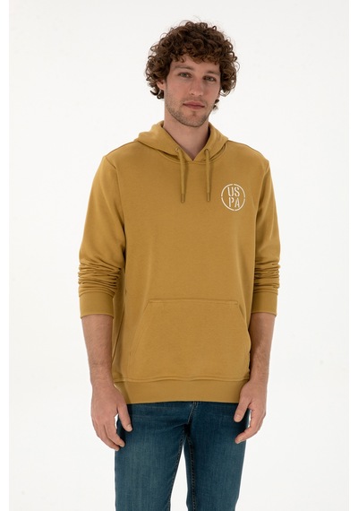 U.S. Polo Assn. Erkek Regular Fit Kapüşonlu Hardal Sweatshirt 50313718-VR151