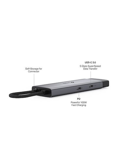 Tp-lınk Uh5020c Type C Port 5'i Bir Arada Usb-c Hub Gri