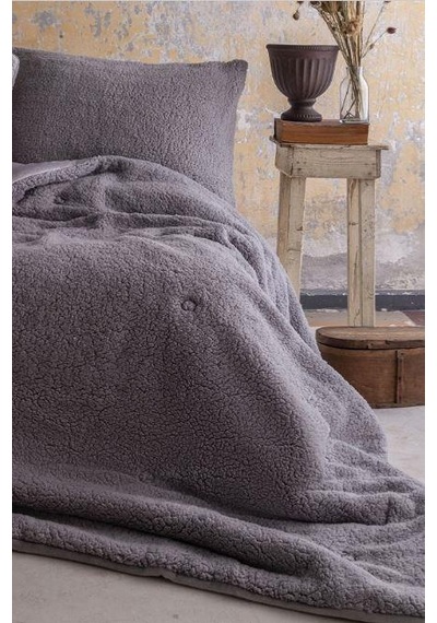 Apricitas Basic Softly Terracotta Tek Kişilik Yorgan Uyku Seti Gri