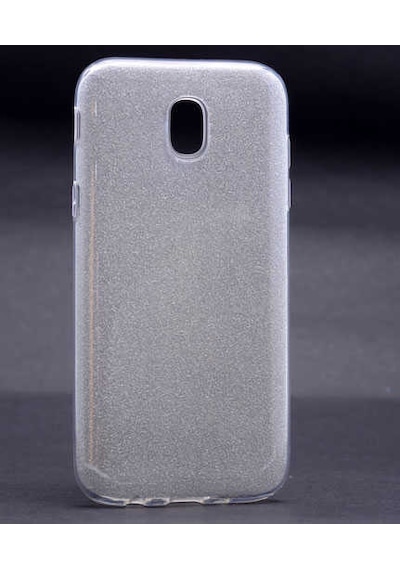 Galaxy Uyumlu J3 Pro J330 Kılıf Shining Simli Silikon Kılıf Gümüş