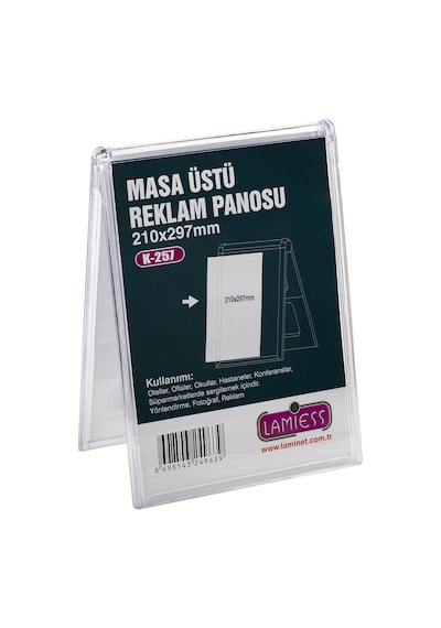 Lamiess K-257 Masaüstü Reklam Panosu Dikey 3 'lü