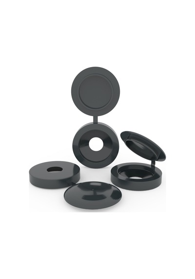 Antrasit Plastik Menteşeli Vida Gizleme Kapağı 250 Adet 1