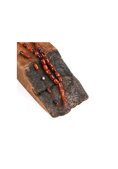 Sıkma Kehribar Eski Çubuk Kapsül Kesim 8x12mm Tesbih Kahverengi