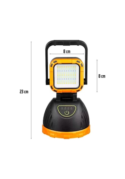 Pm-8033a Solar Şarjlı 6 Modlu El Feneri Ve Işıldak Acil Durum Lambası Beyaz Sarı Kırmızı