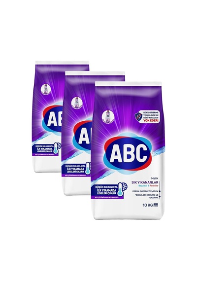 Abc Deterjan Matik Sık Yıkayanlar 10 Kg 3 Paketi