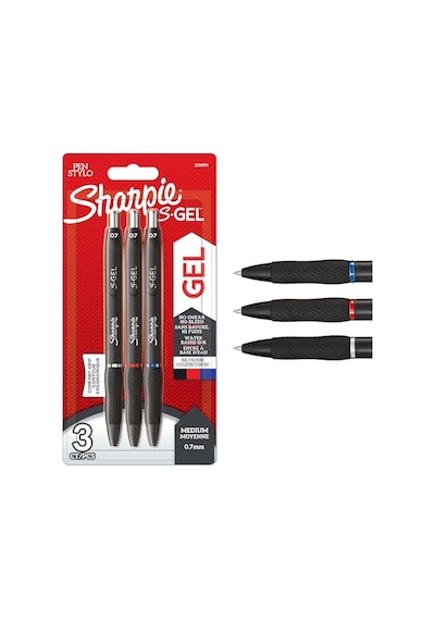 S Gel Jel Mürekkepli Kalem 0.7 Mm Siyah Kırmızı - 3'lü Bls Genel