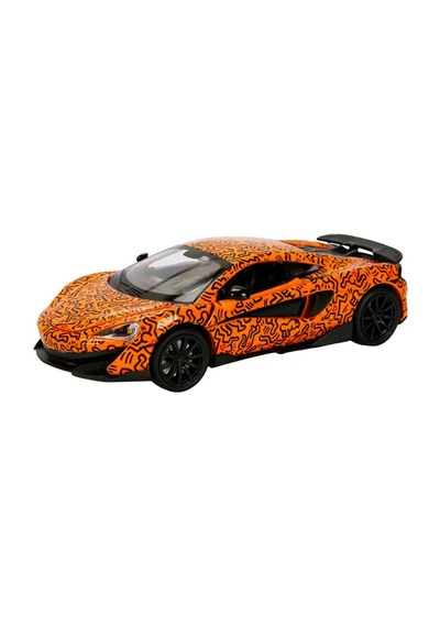 1:32 Sesli Ve Işıklı Rmz Hobby Keith Haring Serisi Die Cast Çek Bırak Model Araba - Turuncu Mclaren
