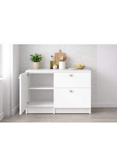 Saka Alt Modül-çok Amaçlı Dolap -100 Cm -1 Kapaklı-2 Çekmeceli-laminat Beyaz Tezgah Dahil Saka Alt Modül-çok Amaçlı Dolap -100 Cm -1 Kapaklı-2 Çekmeceli-laminat Beyaz Tezgah Dahil