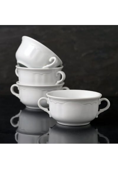 Güral Porselen Venedik 4 Parça Kulplu Çorba Kasesi 12 CM Güral Porselen Venedik 4 Parça Kulplu Çorba Kasesi 12 CM