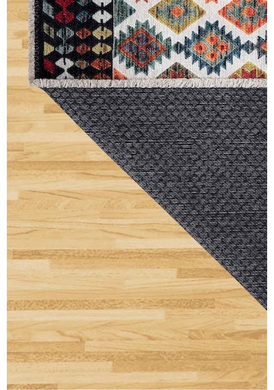 Valencıa 1505 Renkli Kaymaz Taban Yıkanabilir Modern Halı Kilim Çok Renkli