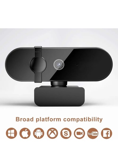 Webcam 4k Konferans Kamera Gizlilik Bandı Dahili Mikrofon Chat Görüntülü Sohbet Yayın Kamerası