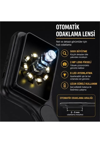 Sh Powermaster Pm-29314 3.0" Ips Ekranlı El Tipi Dijital Mikroskop 2 Mp Kamera Pc Kamera Najmaddin