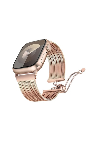 Apple Watch 40mm Uyumlu Krd-137 Metal Hasır Kordon - Rose Gold