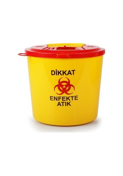 Aqua Cey Hijyenik Sarı Tıbbi Atık Çöp Kovası 5 L 10 Adet