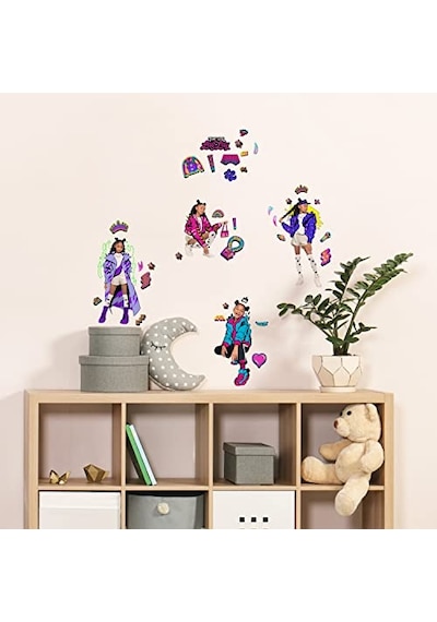 Ayrex Roommates Rmk5186scs That Girl Lay Peel And Stick Duvar Çıkartmaları, Turuncu, Sarı, Yeşil, Mavi, Mor, Pembe, Diğer