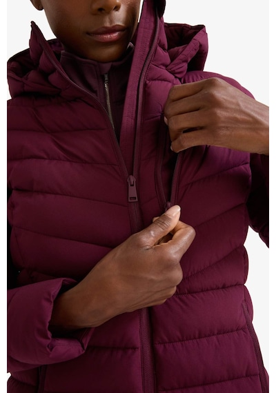 Defacto Defactofit Su İtici Regular Fit Kapüşonlu Şişme Parka Mont C6035ax25wnbr232 Bordo-br232