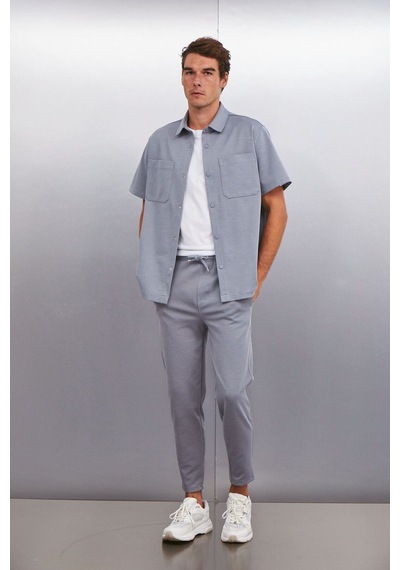 Grimelange HUXLEY Erkek Regular Fit Cepli Gri Pantolon