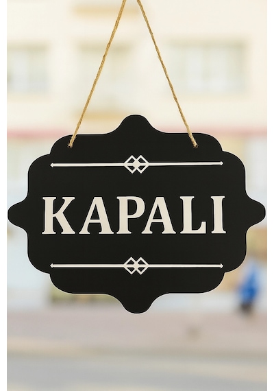 Ahşap Dekoratif Kesim Açık-kapalı Yazısı - Siyah