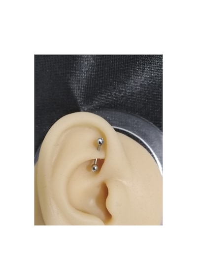 Zirkon Taşlı Kaş, Rook Piercing 8 Mm Cerrahi Çelik 316l Gümüş